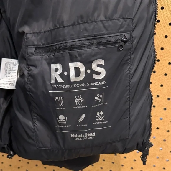 Ebbets Field Flannels Black Womens Down Puffer Jacket